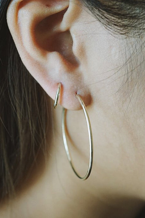 10K Solid Yellow Gold Hoops